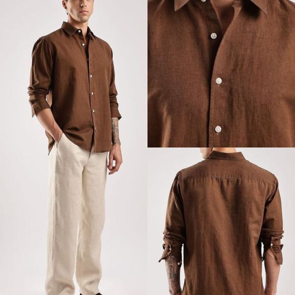 BROWN LINEN SHIRT