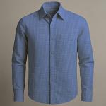 TEXTURED BLUE COTTON SHIRT