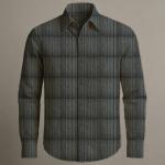 TEXTURED DARK CHECKS COTTON SHIRT