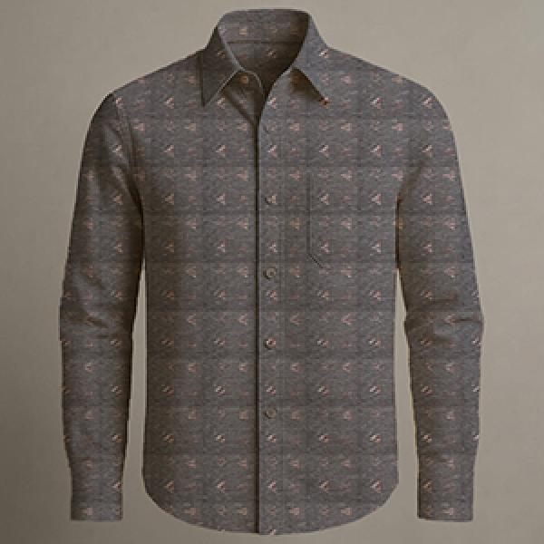 TEXTURED  CHECKS COTTON SHIRT