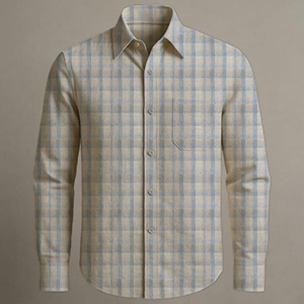 TEXTURED  CHECKS COTTON SHIRT